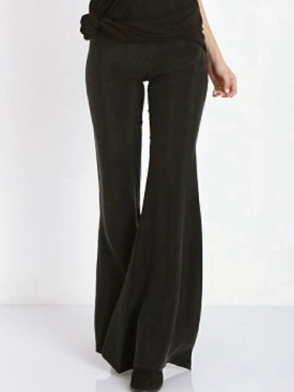Flynn Skye Patty Wide Leg Black Women's Pants - Stretch Flare Trousers